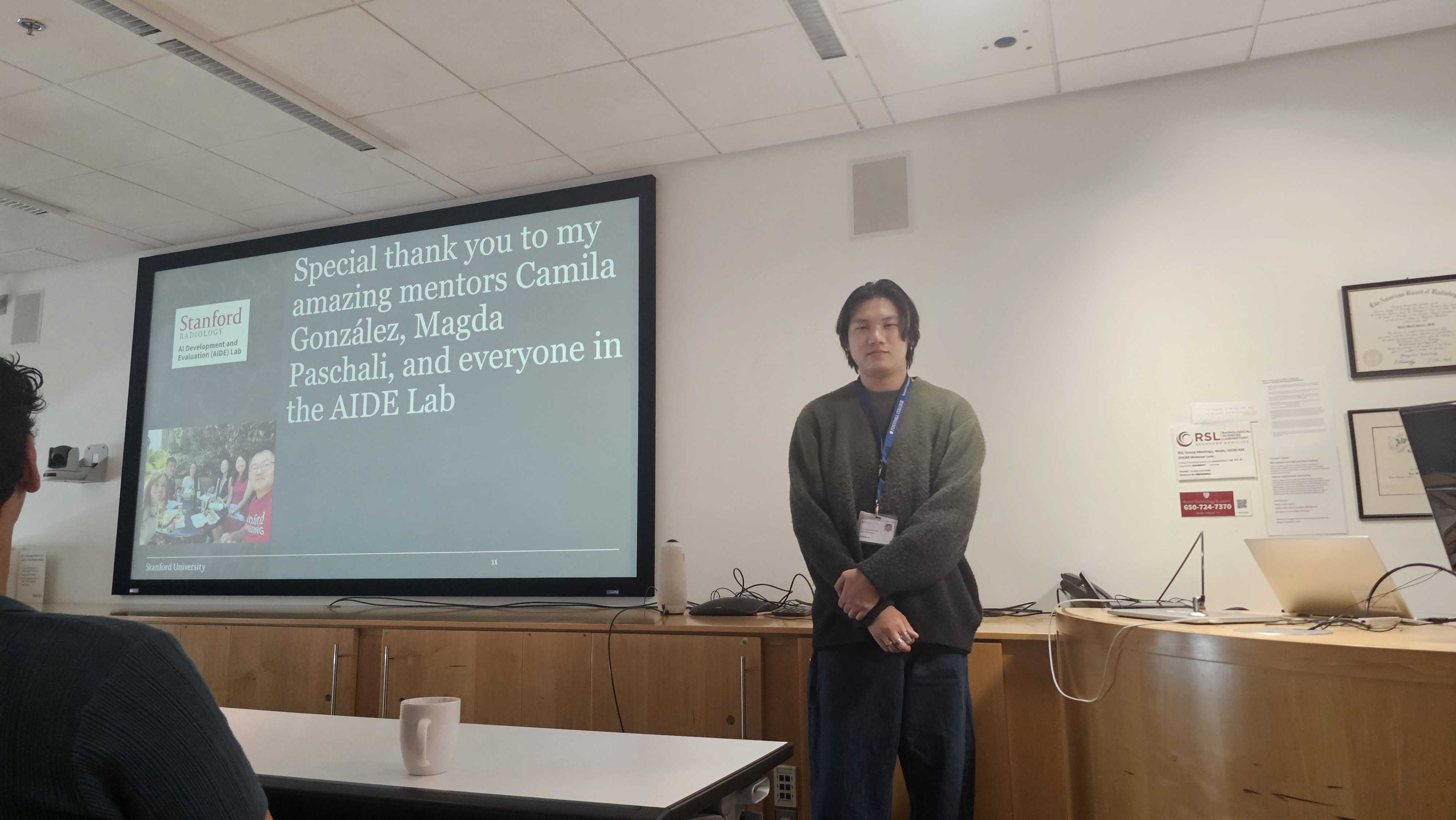Nathan presenting his summer project at the RSL meeting
